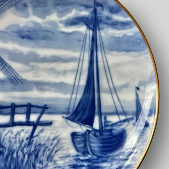 Vintage Wallendorfer Echt Kobalt 1764 Blue And White Collectors Plate Used - Picture 8 of 13